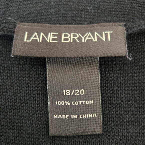 Lane Bryant Womens Black Knit Cardigan Size 18/20 100% Cotton Long Sleeve Button - Picture 6 of 7